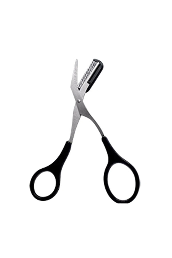 Choice-Black Eyebrow Trimmer Scissor with Comb Female Male Eyebrow Eyelash Scissors Safety Stainless Steel 1