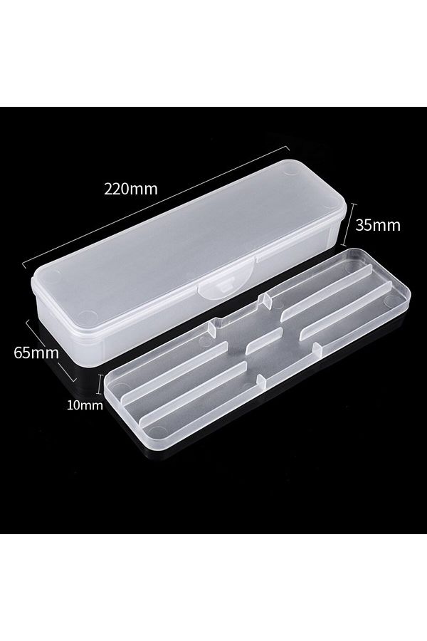 Choice-Double layered 1Pc Rectangle Double-layer Nail Art Tool Empty Storage Box Tweezers Clippers Nail Bru 1