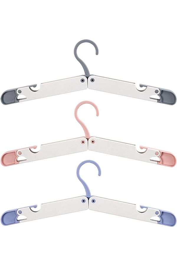 COOYA-3 Pack Foldable Hangers,Durable,High Load-Bearing Capacity,Non-Slip,for Tops,Pants,Skirts,Coats 1