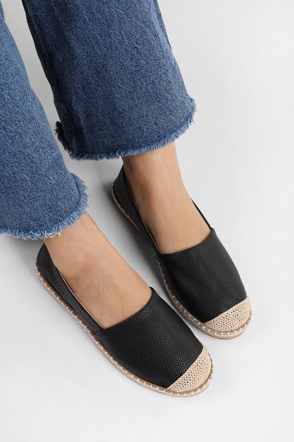 Shoeberry-Ziles Black Skin Espadrille für Damen 1