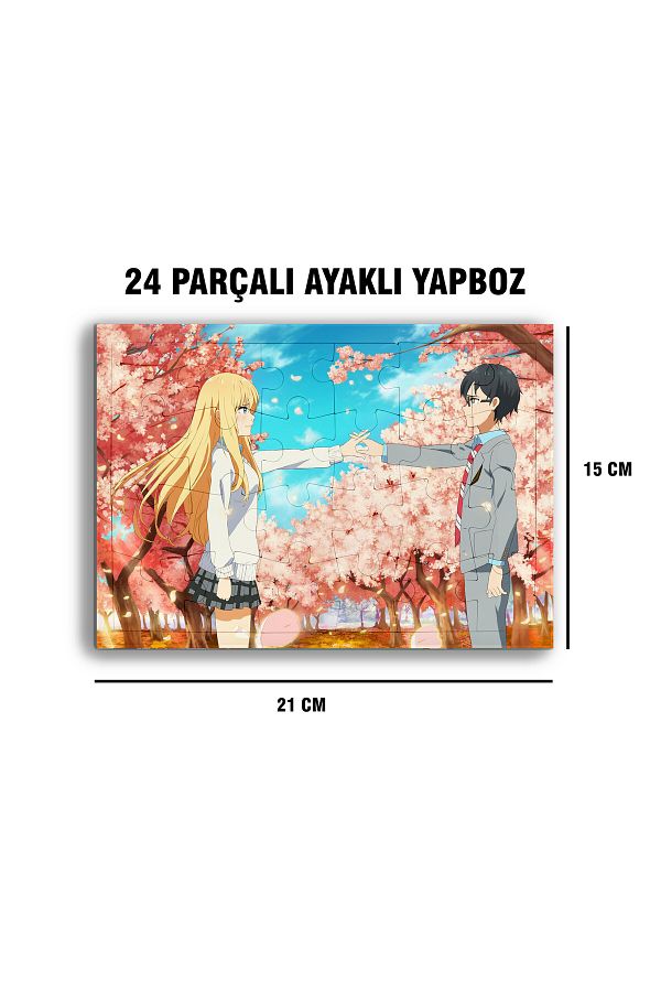 Akumastik-Your Lie in April Kousei Arima Kaori Miyazono Frame Puzzle - A5 - 24 Piece Floor Standing Puzzle 1