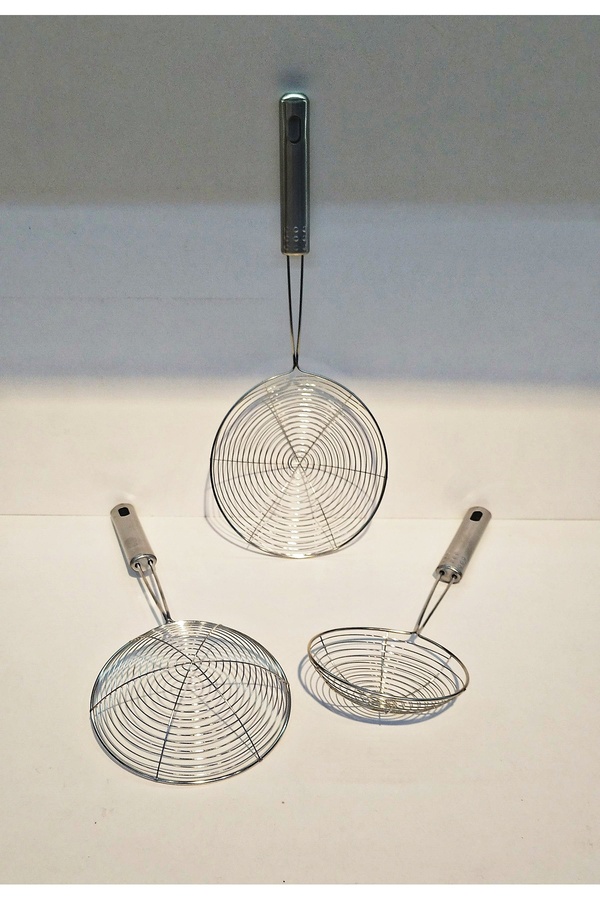 Home-3-Piece Steel Colander Set (10.5-13-14.5 cm) 1