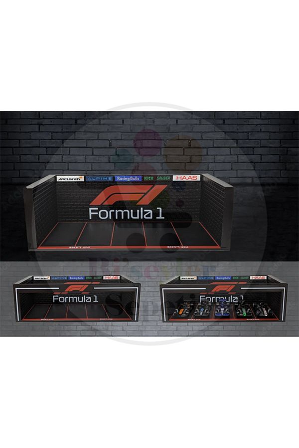 Bi'şeyler Sepeti-Formula 1 1:64 Diorama Garage Parkot Diecast (Not Including the Vehicle) 1