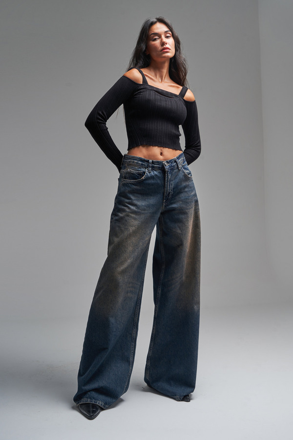 its basic-Γυναικείο τζιν Hera Palazzo Fit Loose Fit τζιν 1