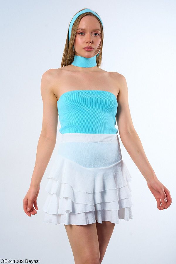 CELITA-Frilly Short Elastic Waist New Season Women's Skirt 1