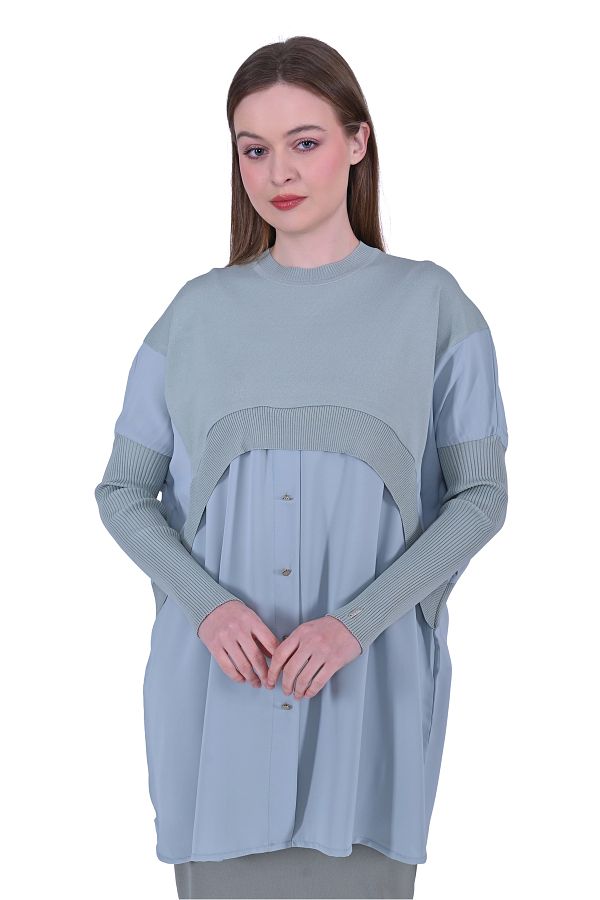 Invee-6883 Fabric/Knitwear Mint Tunic 1