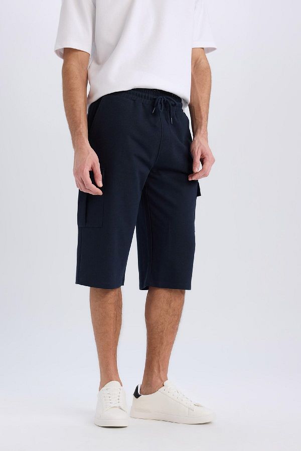 DeFacto-Slim Fit Slim Fit Cargo Pocket Basic Straight Capri Shorts T4693AZ25SM 1