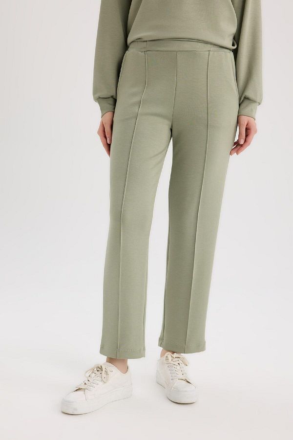 DeFacto-Regular Fit Stretchy Waisted Basic Straight Pants with Pockets E1954Ax25Sp 1