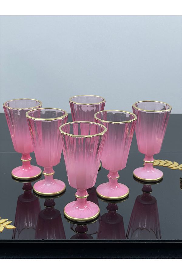YzHome-Set of 6 Glass Colored Coffee Side Water Glass Goblet Mug Cup 75ml 1