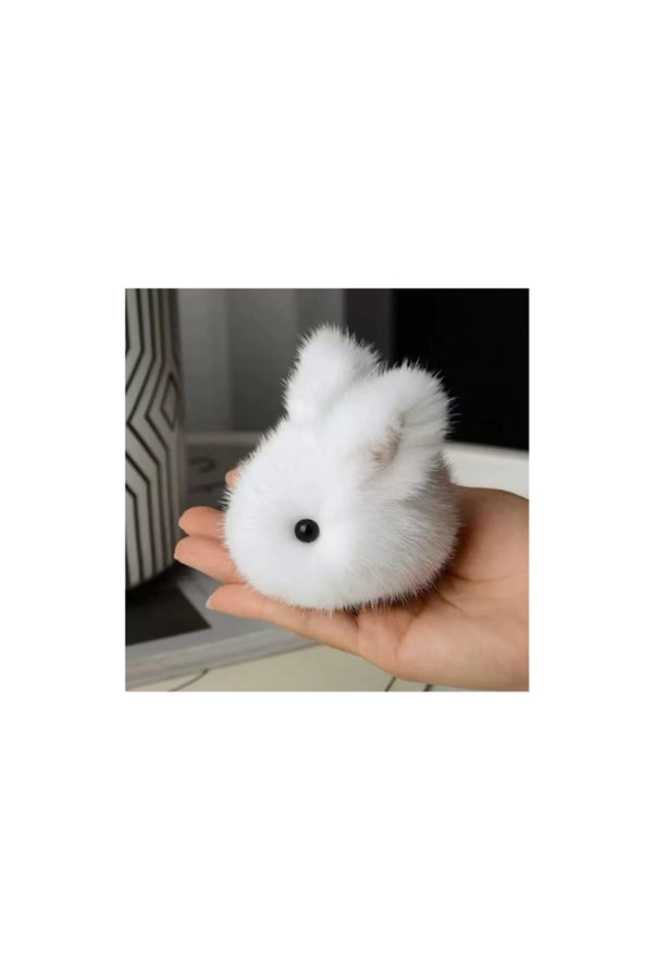 Target Premium Super Cute Mini Bunny Faux Fur Rabbit Pom Ball Fluffy ...