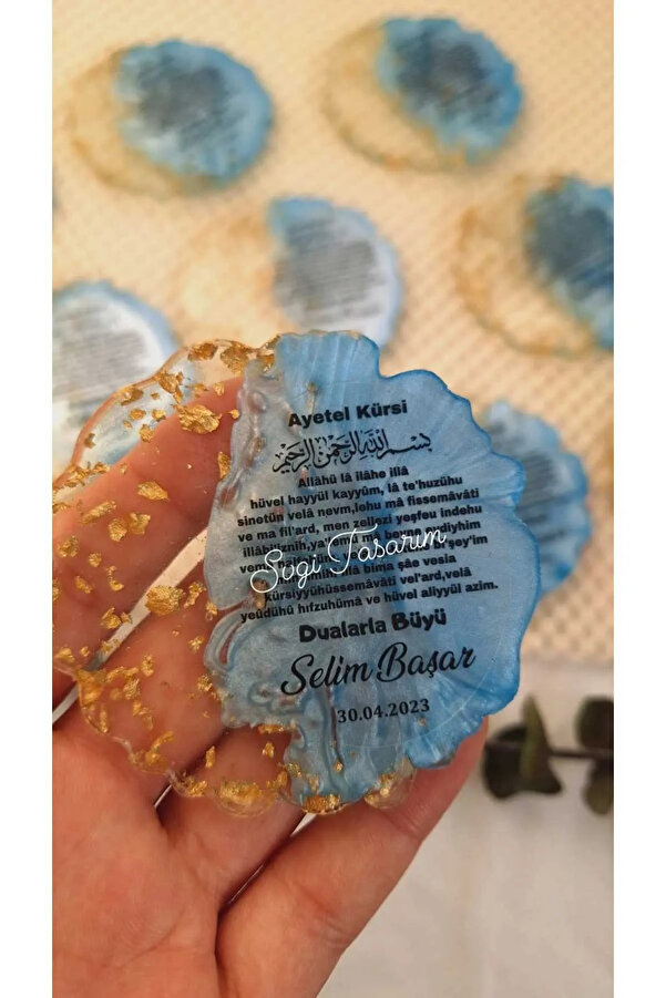 SevgiliAtolyemm Mavi Epoksi Magnet Sünnet Doğum Günü Mevlüt Hediyelik 10 Adet