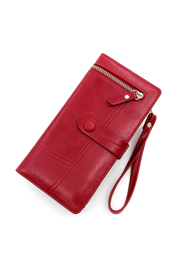 ETG-Fashion Hasp Ladies Soft PU Leather Clutch for Women Long Wallet Phone Zipper Bag Card Holder 1