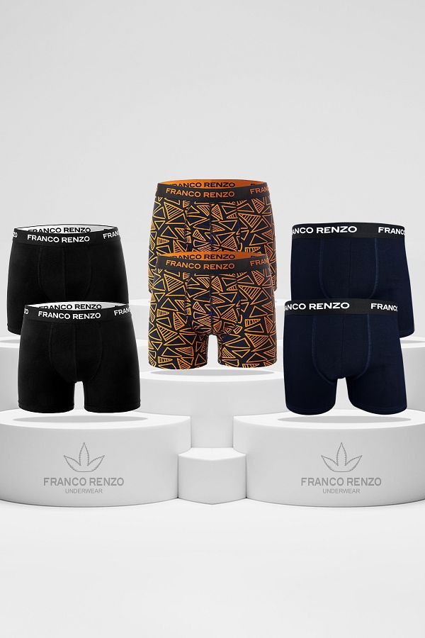 FRANCO RENZO-Men's 6-Piece Luxury Boxer Boxer with Cotton and Lycra Pattern 1