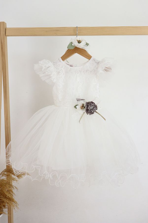 Şenkız-Girls' Princess Dress Tulle Crown Special Occasion and Birthday Party Dress 1