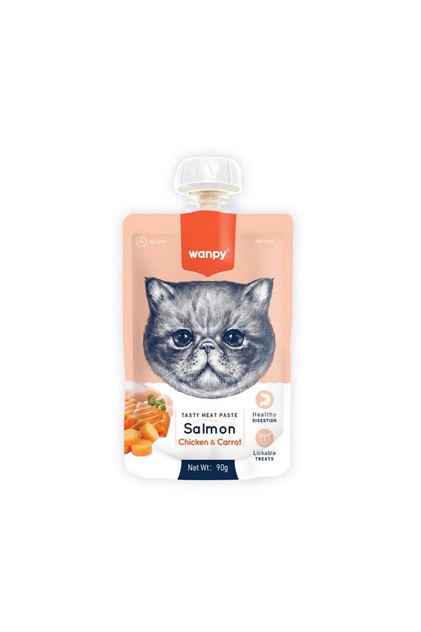 Wanpy-Wanpy Tasty Meat Paste-Salmon+Chicken & Carrot Cat 90G 1