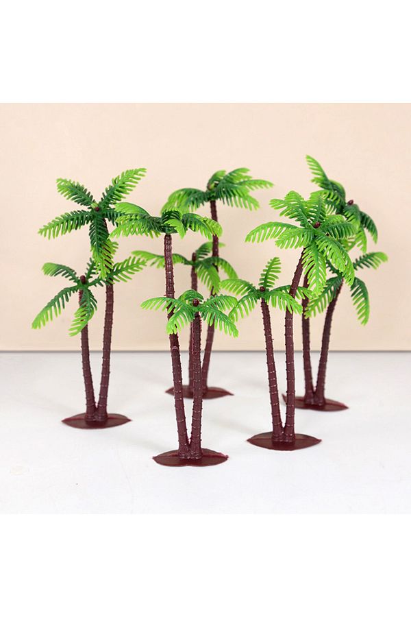 Choice-10pcs coconut tree 5/10pcs Palm Tree With Coconuts Cake Topper Coconuts Tree Cupcake Topper For Hawa 1