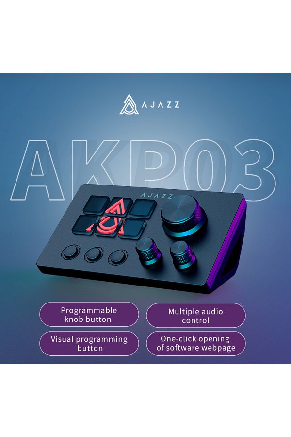 Ajazz-BLACK Ajazz AKP03E Programmable Macro Keyboard 12 Keys Mechanical Gaming Keyboard Custom Button Mini 1