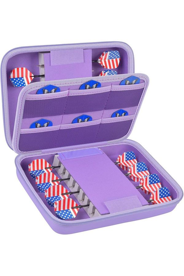 Choice-Purple Dart Case For 16 Steel Tip And Soft Tip Darts, Dart Carrying Storage Holder Fits For Dart Tip 1