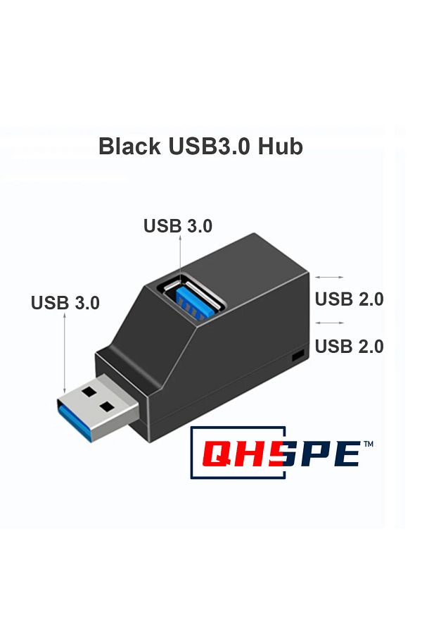 Choice-Black USB 3.0 For PC Laptop, USB 3.0 HUB Adapter Extender for USB 3.0 Card Reader, Hi-Speed USB 2.0, 1