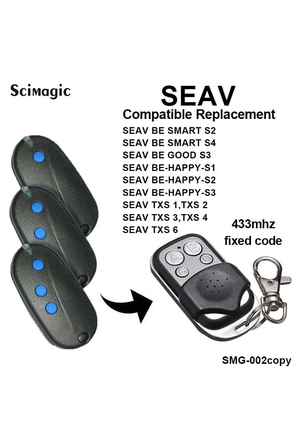Scimagic-RC-Garage Remote Control Clone for SEAV TXS1 TXS2 TXS3 TXS4 TXS6 BE HAPPY S1 S3 SMART S2 8 Dips Fixe... 1