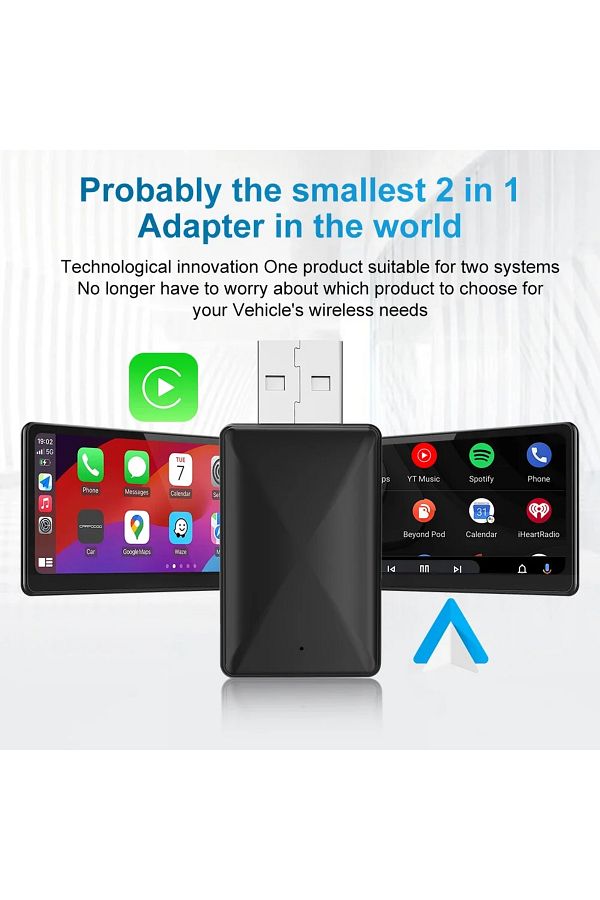 Choice-Flixivi 2in1 Android Auto Wireless Adapter Mini Smart Ai Box Car Oem Wired Android Auto To Wirele... 1