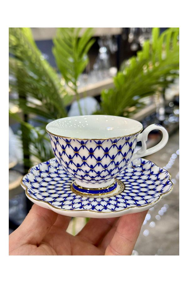 ROY KING-Blue Premium Bone China Porcelain 6 Grain Cup Set 1