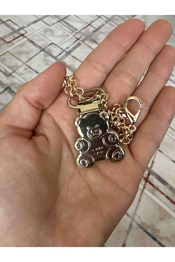 Sahi Aksesuar Gold Ayı Klips Bebek Emzik Zinciri - Emzik Askısı BEZYI1695