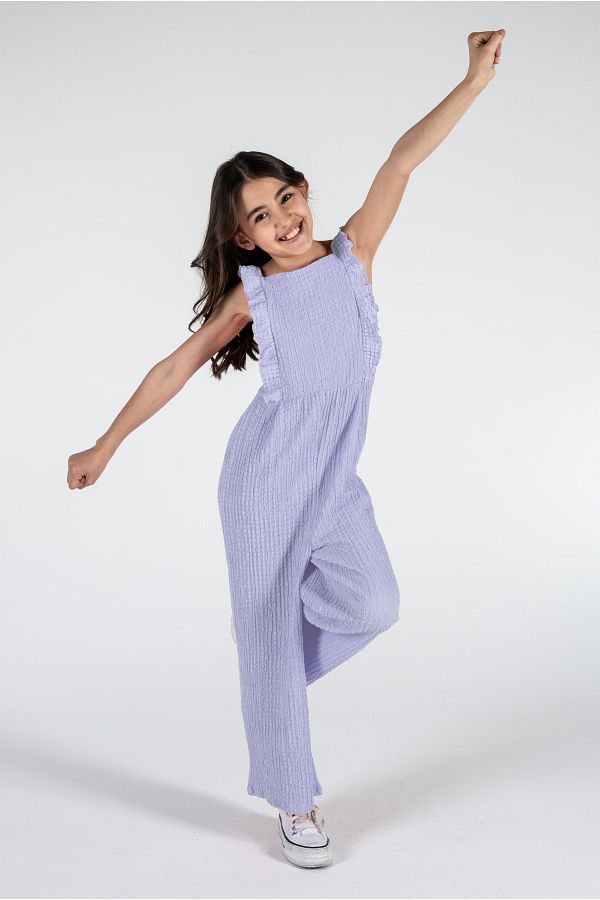 Kyron-Girl's Wrinkled Fabric Summer Jumpsuit / with Different Color and Pattern Options / New Trend 1