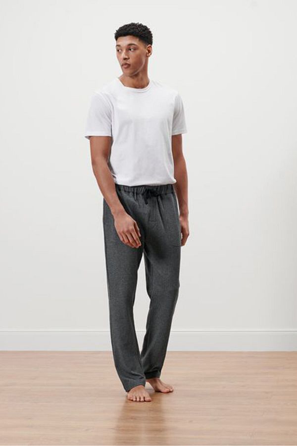 Tchibo-Men Textured Drawstring Sleepwear, Grey 1