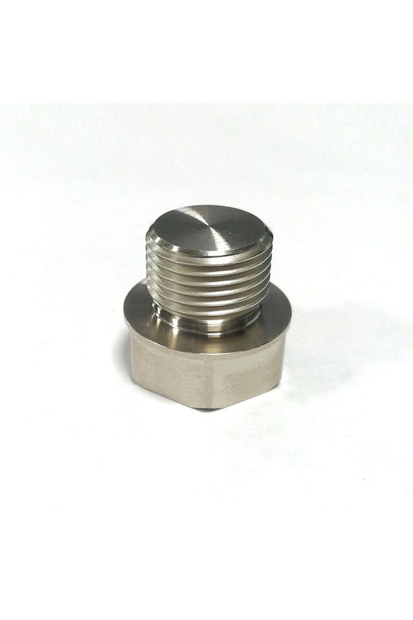 Choice-silver M18x1.5 Universal Steel Plating Nickel O2 Lambda Oxygen Sensor Connector Hexagon Plug Bung Au 1