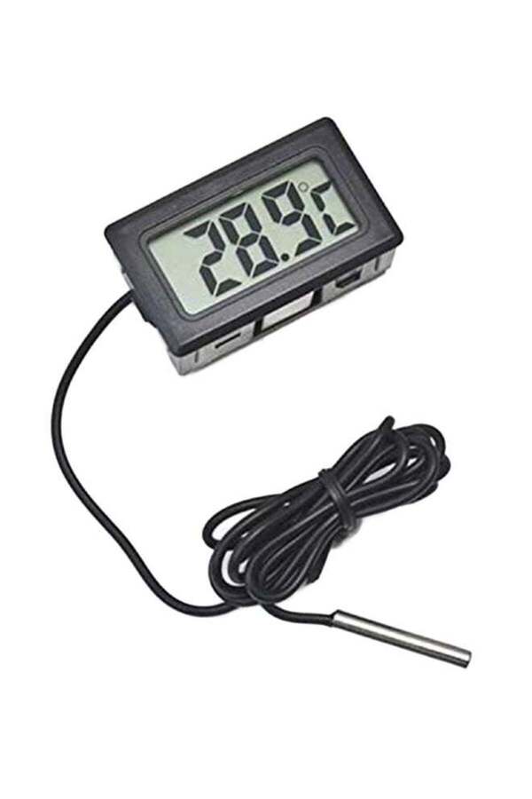 Generic-Digital Refrigerator Thermometer With LCD Display Black 1