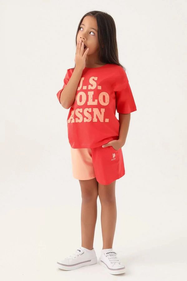 U.S. Polo Assn.-U.S. Polo Assn. US1816 Set pantaloni scurți licențiați pentru fete 1