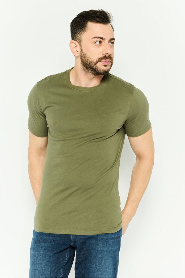 GAP-Men Crew Neck Short Sleeve Solid T-shirt, Olive 1