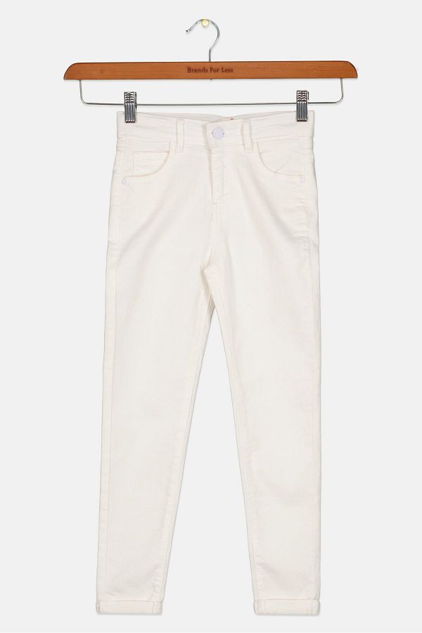 Guess-Kids Girl Skinny Fit Stretchable Jeans, White 1