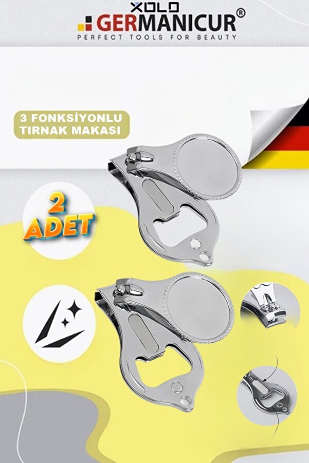 Xolo Çok Fonksiyonlu 2 Adet Tırnak Makası Törpü Açacak Tırnak Makası T505 Paslanmaz Çelik