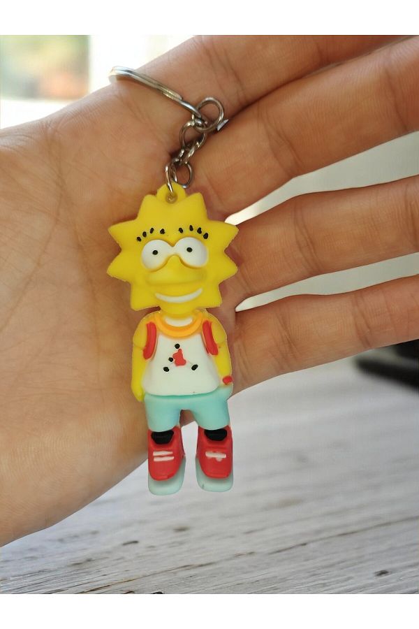 VerdeHome-Lisa Simpson Figure Keychain Smart and Sensible Character Themed Fun Accessory 1