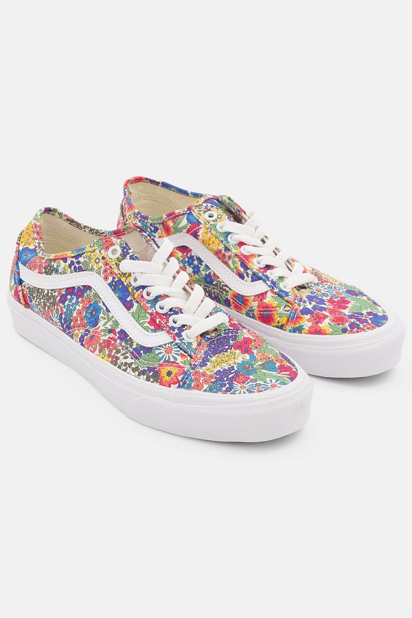 Vans-Women Lace Up Floral Print Casual Shoes, White Combo 1