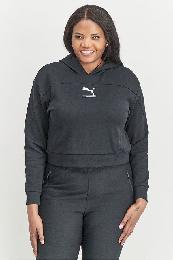 Puma-Women Regular Fit Hooded Long Sleeve Sweatshirt, Black 1