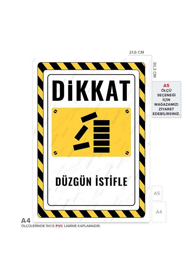 Posterya-Ul02830-A4 - Neat Stacking Warning Sign (21.6×30.3cm) 1