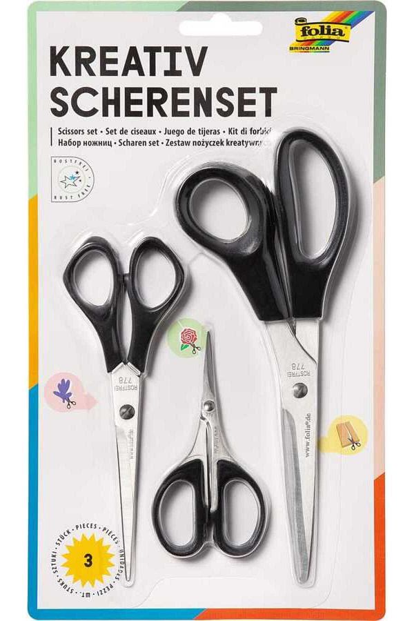 Folia-Kreativ Scissors Set 3 Different Scissors 1