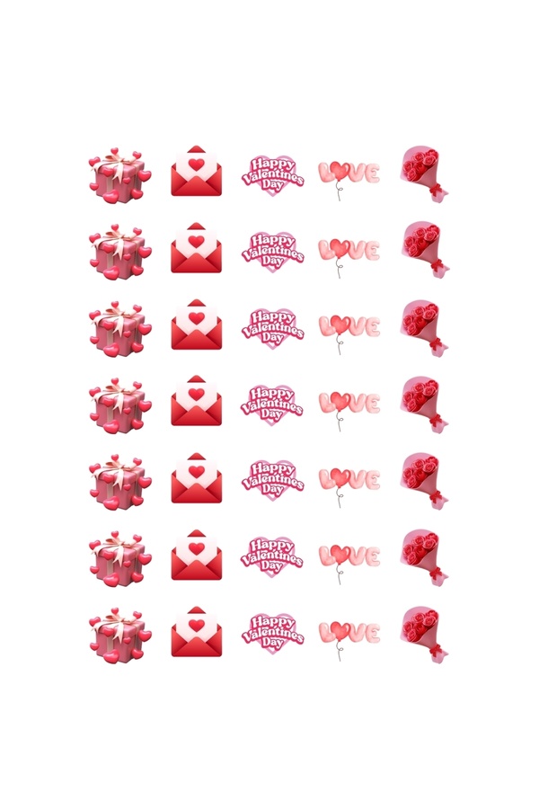 Sticksy-Set of Stickers on the Theme of Love, Love, Heart and Valentine's Day, 525 Pcs 1