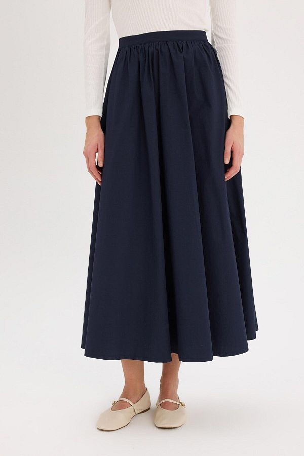 DeFacto-A-Line Basic Plain Poplin Maxi Hijab Φούστα E4369ax25sp 1