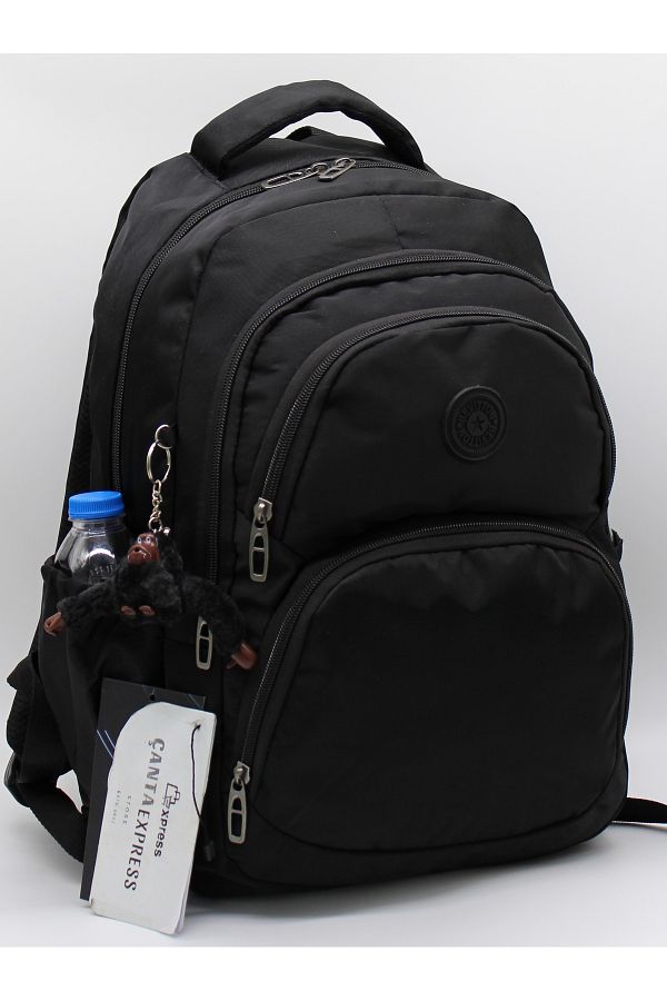 Bevitton-Waterproof Fabric Unixes School Bag - Black 1