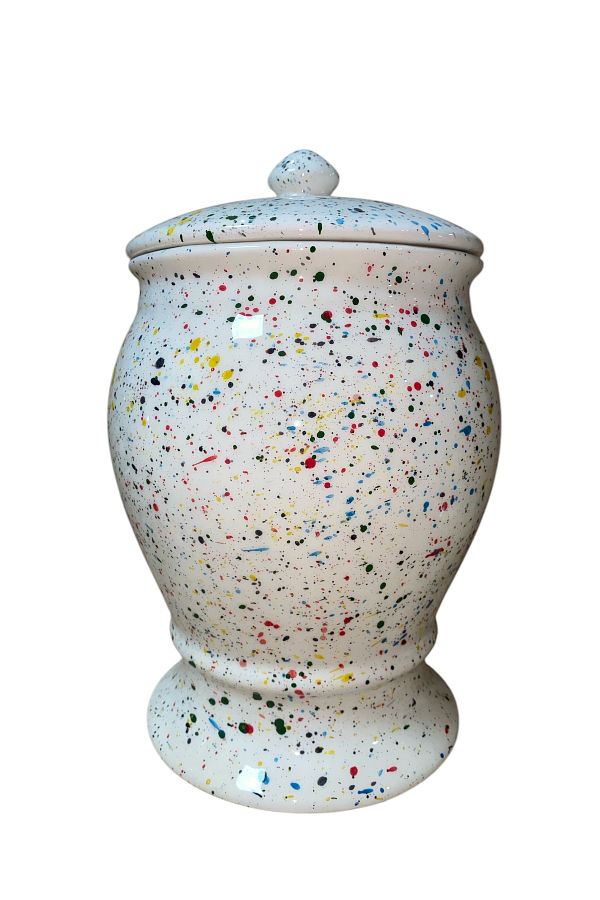 RED SERAMİK-Red Ceramic Naomi Collection Single Trash Can with Terrazzo Pattern 1
