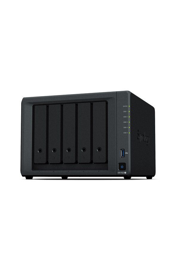 SYNOLOGY-Synology DiskStation DS1522+ 5-Bay NAS Enclosure, Diskless, AMD Ryzen, DDR4 ECC Memory 1