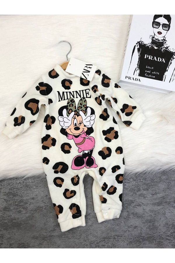 Fox Moda-Printed Velvet Fabric Baby Rompers 6-24 Months 1