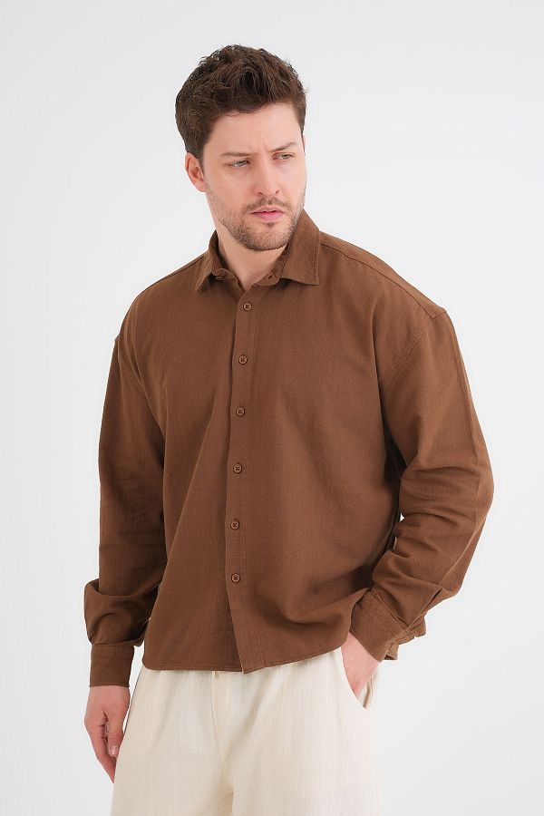 Redline-Comforted Men's Oversize Cotton Shirt 1