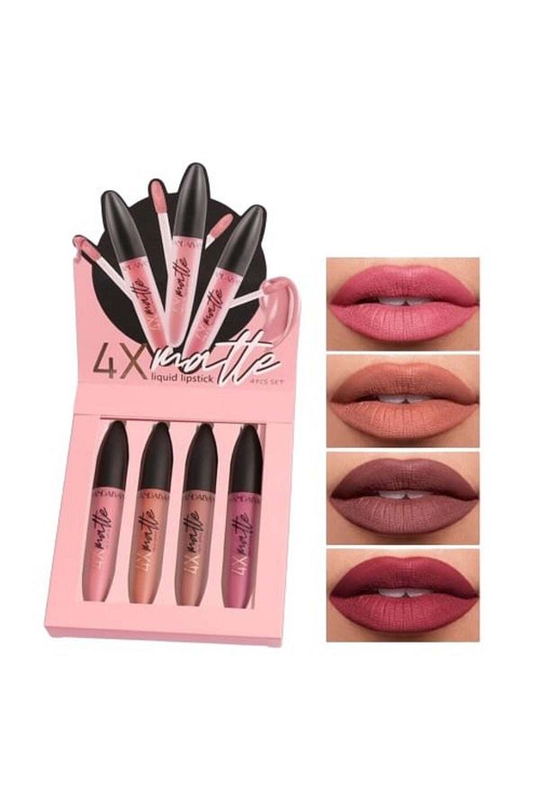 Handaiyan-Set of 4 Liquid Lipsticks, , Matte, 4 X 2.5 Ml, B 1