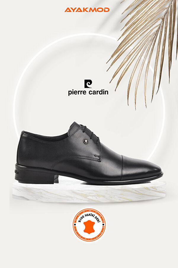 Pierre Cardin Black Genuine Leather Men's Classic Shoes 70228 m