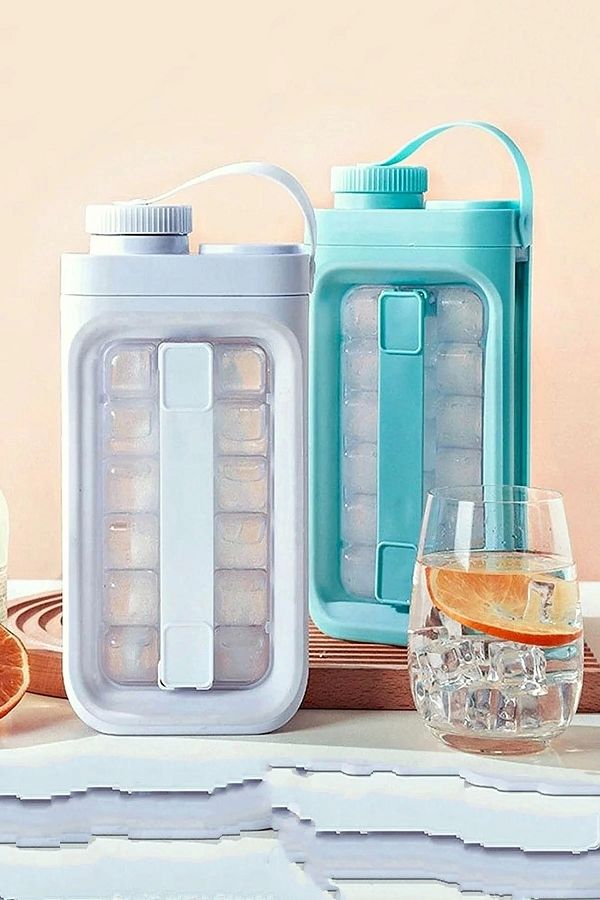 Tilbe Home-Portable Ice Cube Mold Beverage Bottle Folding Practical Ice Cube Mold Maker Water Bottle Ice Cooler 1